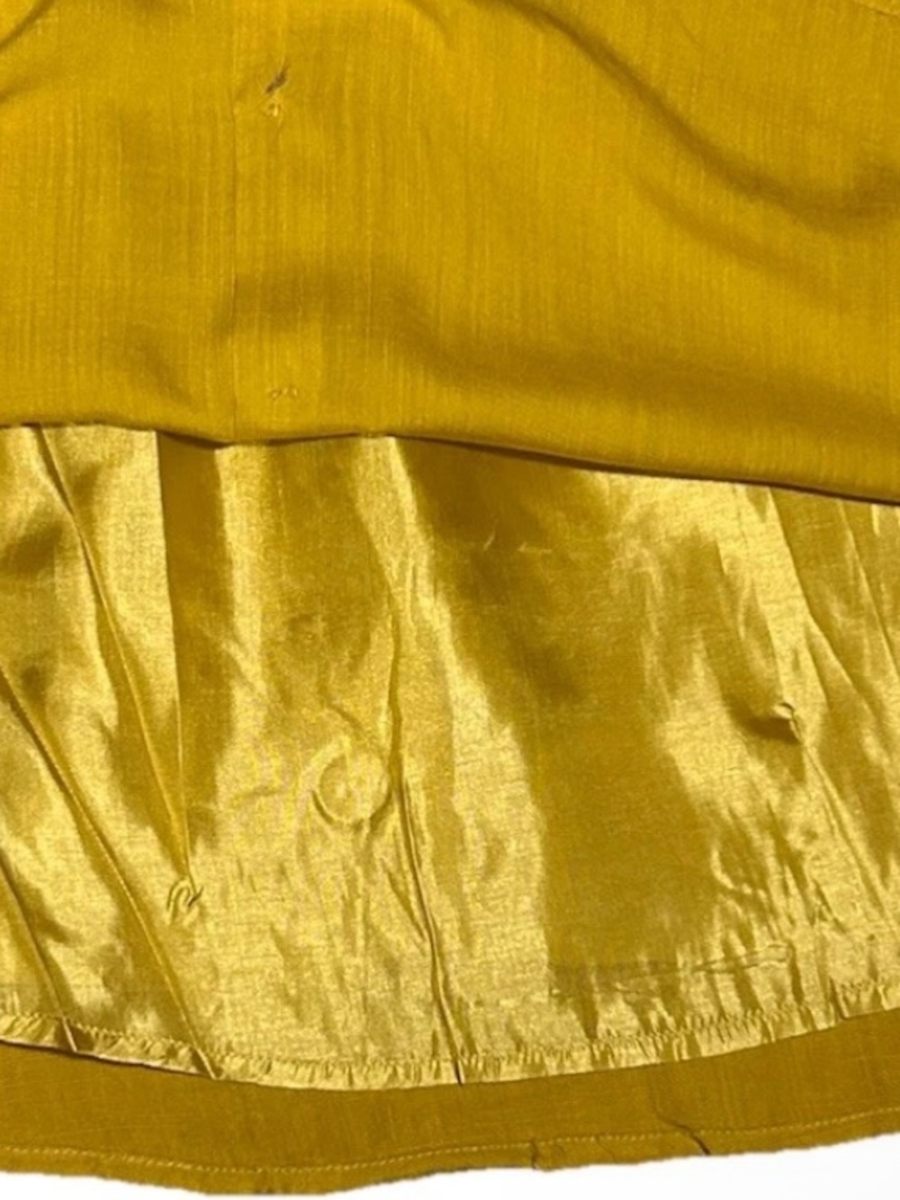 NWT Tulip B Button-Front Mustard Midi Skirt Elastic Waist Lined Pockets - Picture 4 of 7